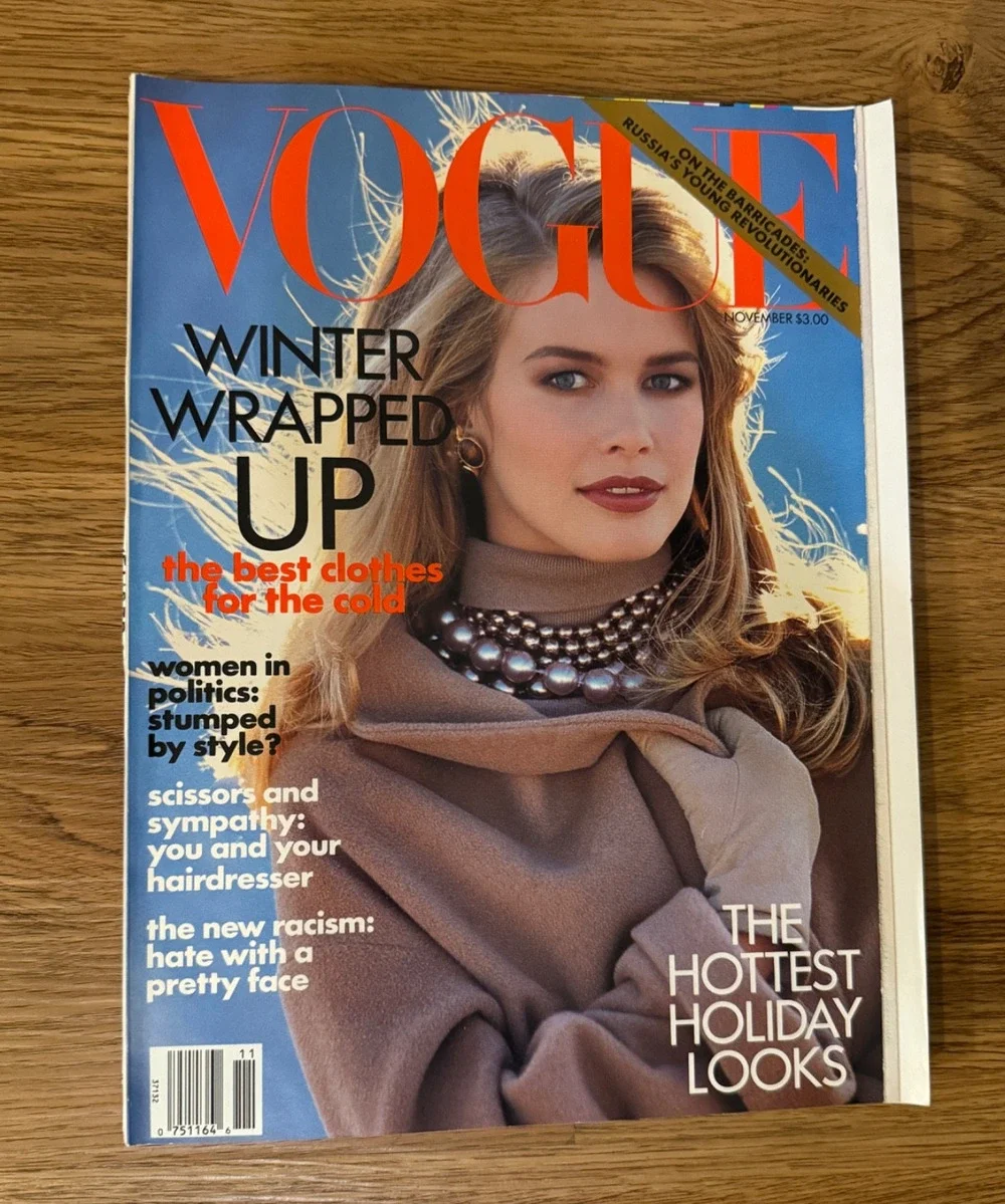 👗 Vintage Vogue Magazine November 1991 Winter Wrapped Up Fashion Beauty Ads